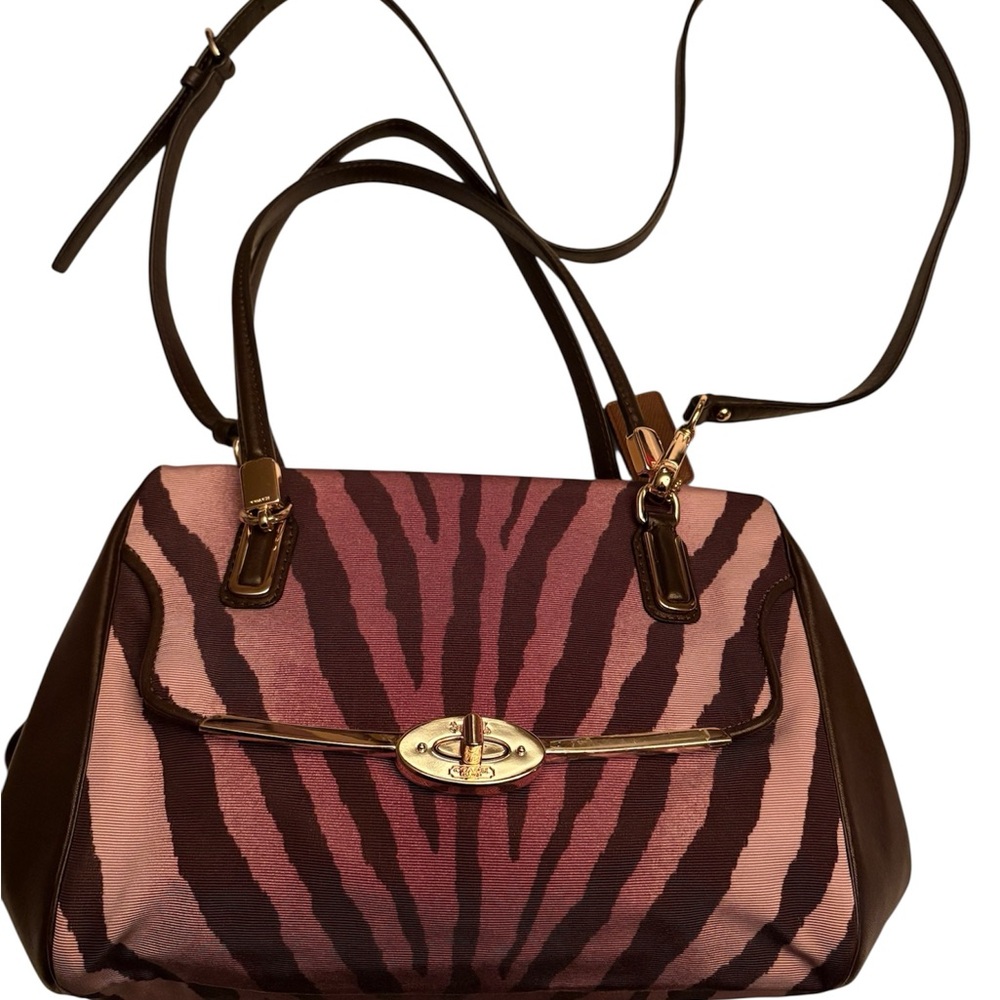 Coach Madison Zebra Print East/West Satchel G1394-26634